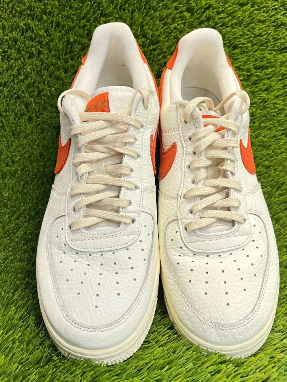 Nike Air Force 1 Low White with Orange Swoosh - Men's Shoe